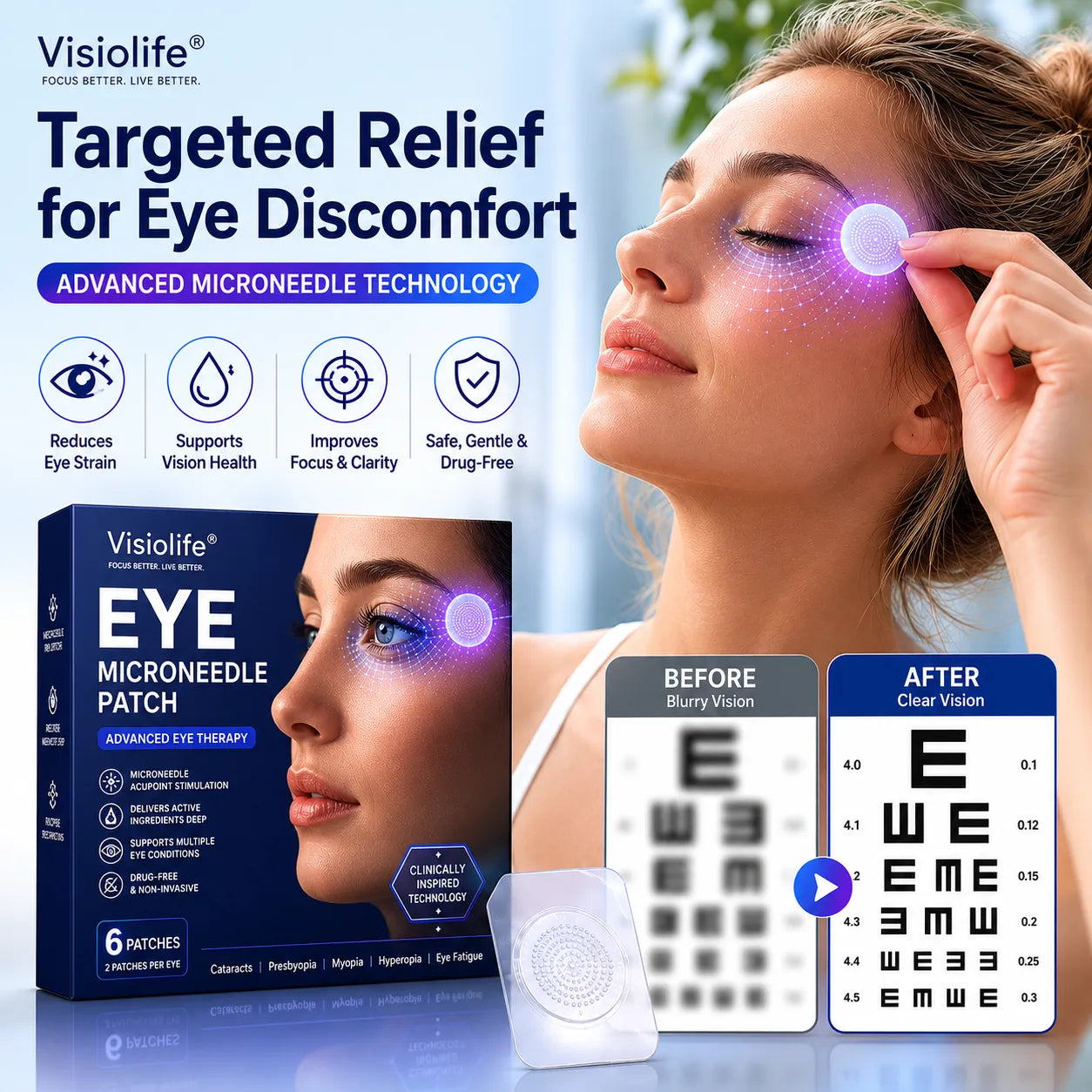 Visiolife™ Transdermal Vision-Repair Eye Microneedle Patch✅FDA Approved(Suitable for presbyopia, dry eye syndrome, glaucoma, and cataracts)