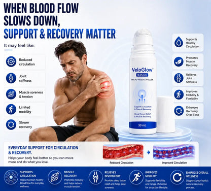 VeloGlow™ 0.05mm Target-Infusion Micro-Needle Roller — Enhances Rigidity & Stamina, Relieves Muscle & Joint Discomfort