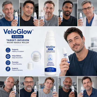 VeloGlow™ 0.05mm Target-Infusion Micro-Needle Roller — Enhances Rigidity & Stamina, Relieves Muscle & Joint Discomfort