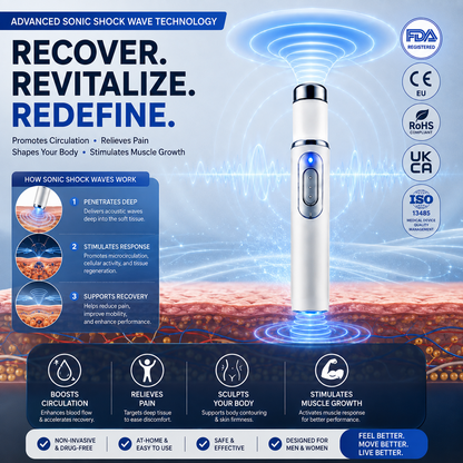 💥Ultrasonic Shock Wave Therapy Massager——Enhances bust and lifts buttocks. Fuel Muscle Growth.Boost Circulation. Relieve Pain.