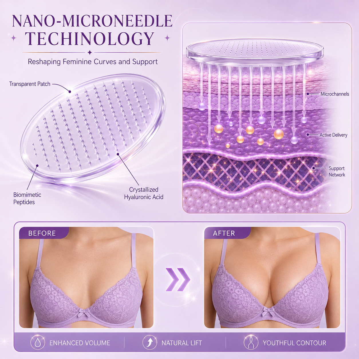 ÉCLANCIER® Targeted Breast Enhancement Advanced Nano Microneedle Patch