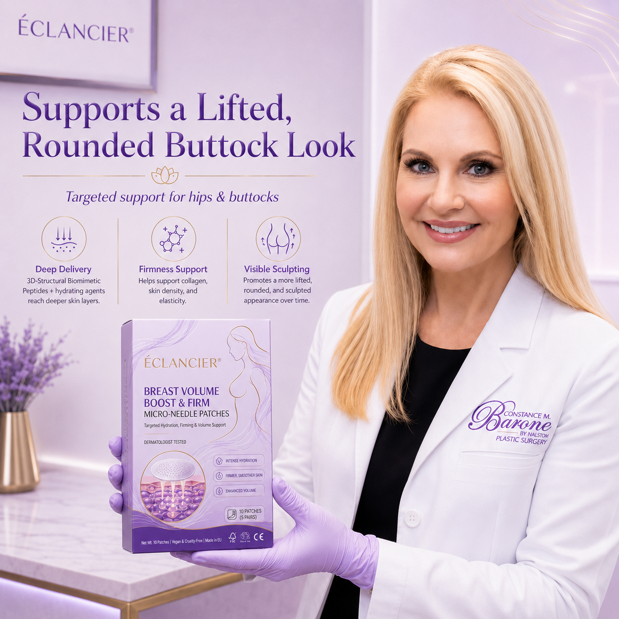 ÉCLANCIER® Targeted Breast Enhancement Advanced Nano Microneedle Patch