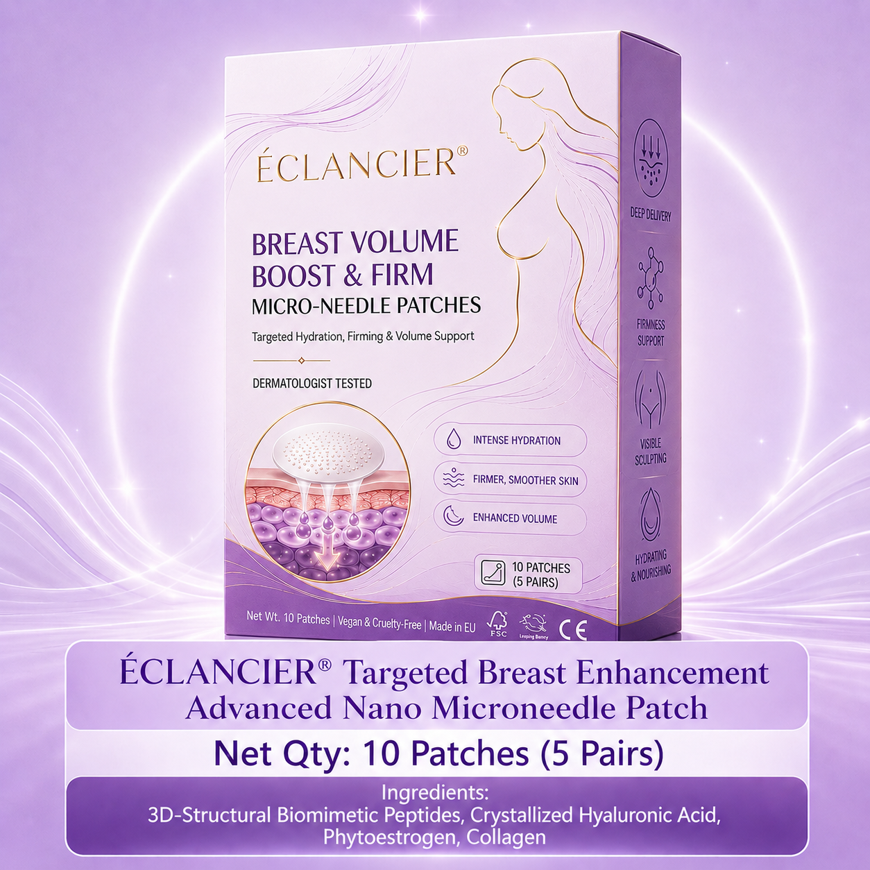 ÉCLANCIER® Targeted Breast Enhancement Advanced Nano Microneedle Patch