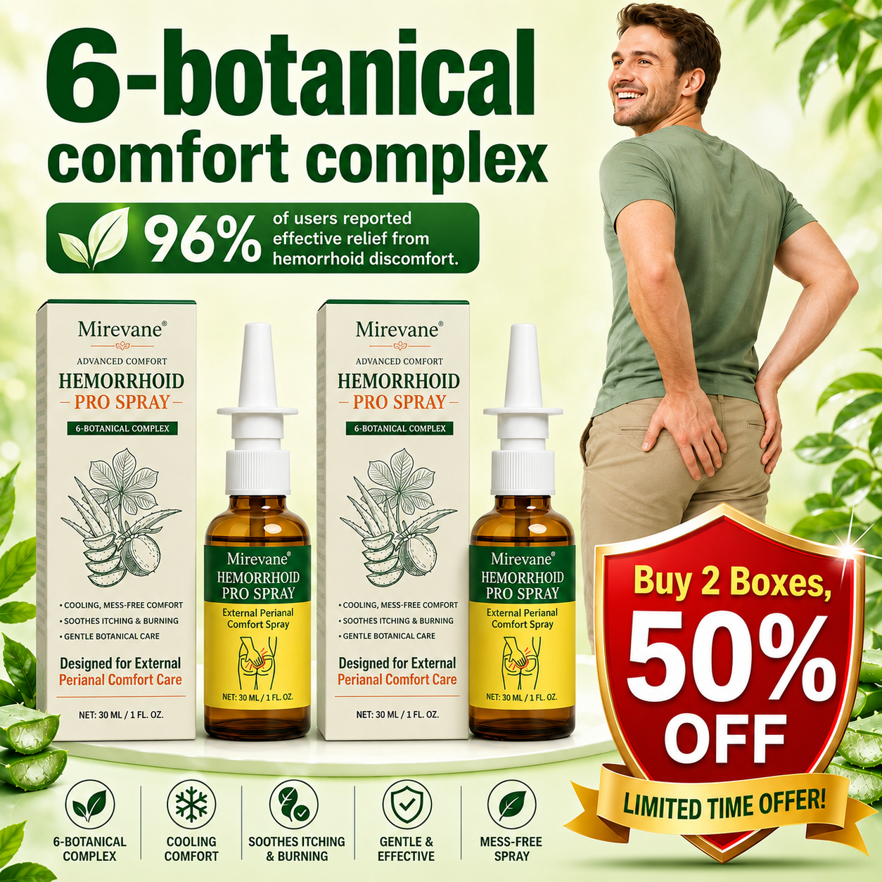 Mirevane® Advanced Comfort Hemorrhoid PRO Spray