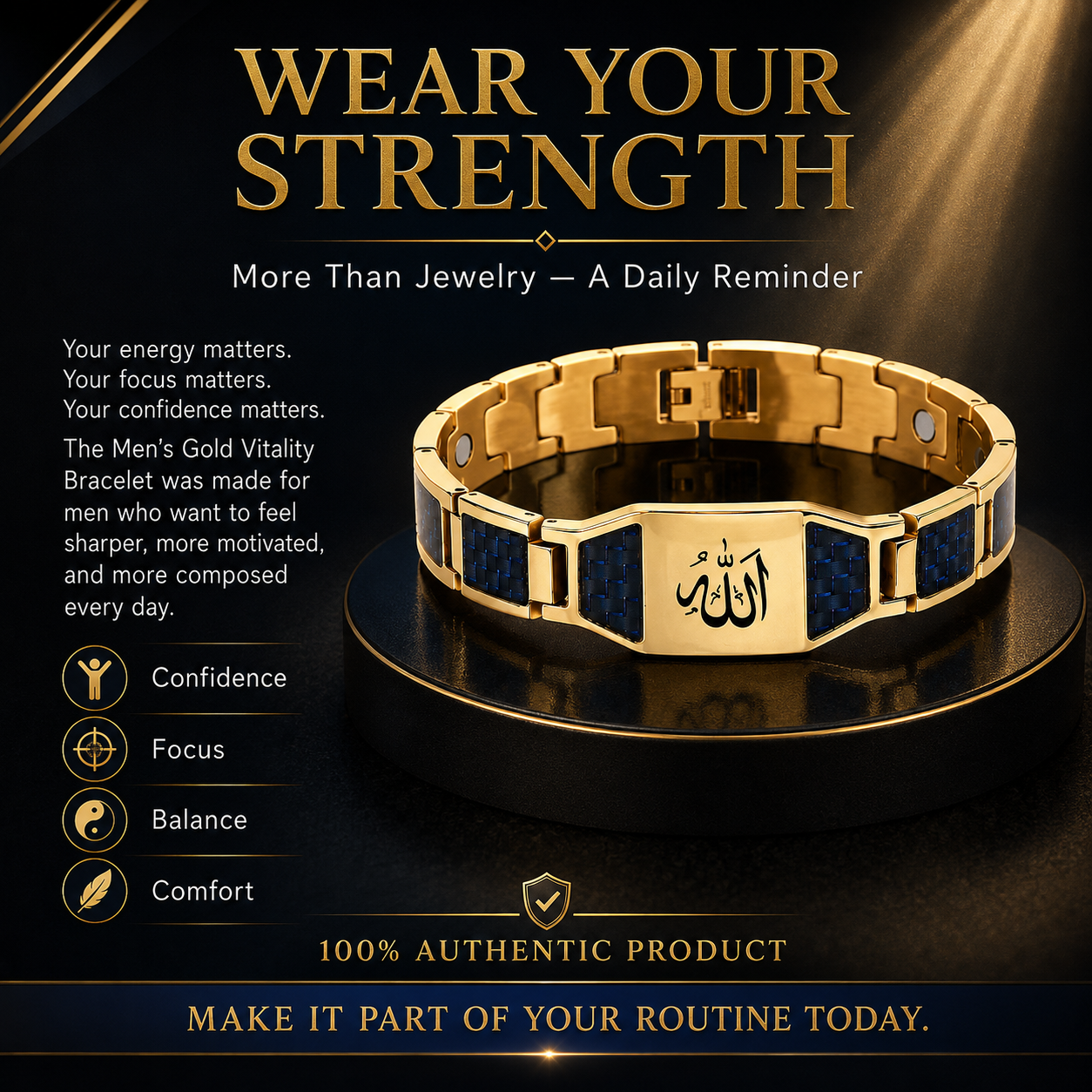 🔥Strength & Vitality Bracelet💯🎂Upgrade Your Energy, Style, and Confidence